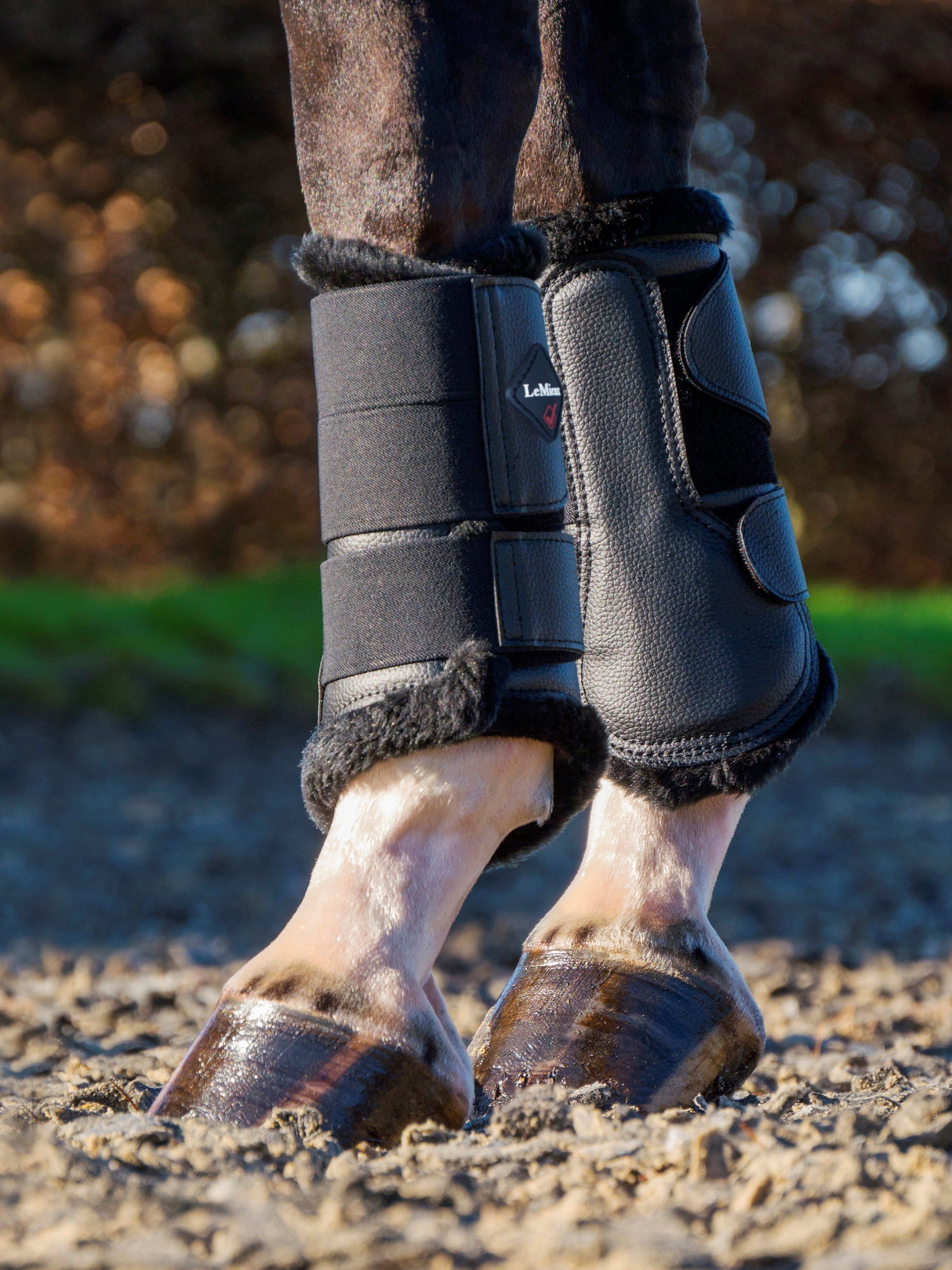 LeMieux Fleece Lined Brushing Boots Black/Black