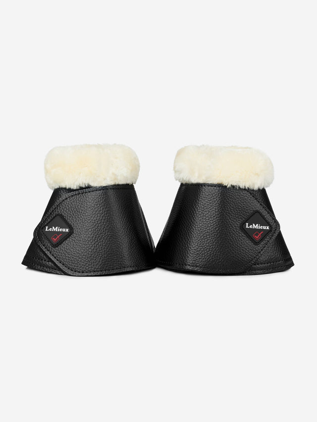 LeMieux Fleece Over Reach Boots Black/Natural