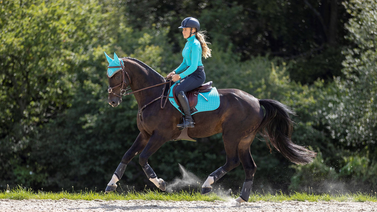 LeMieux Suede Close Contact Square Jump Saddle Pad Azure
