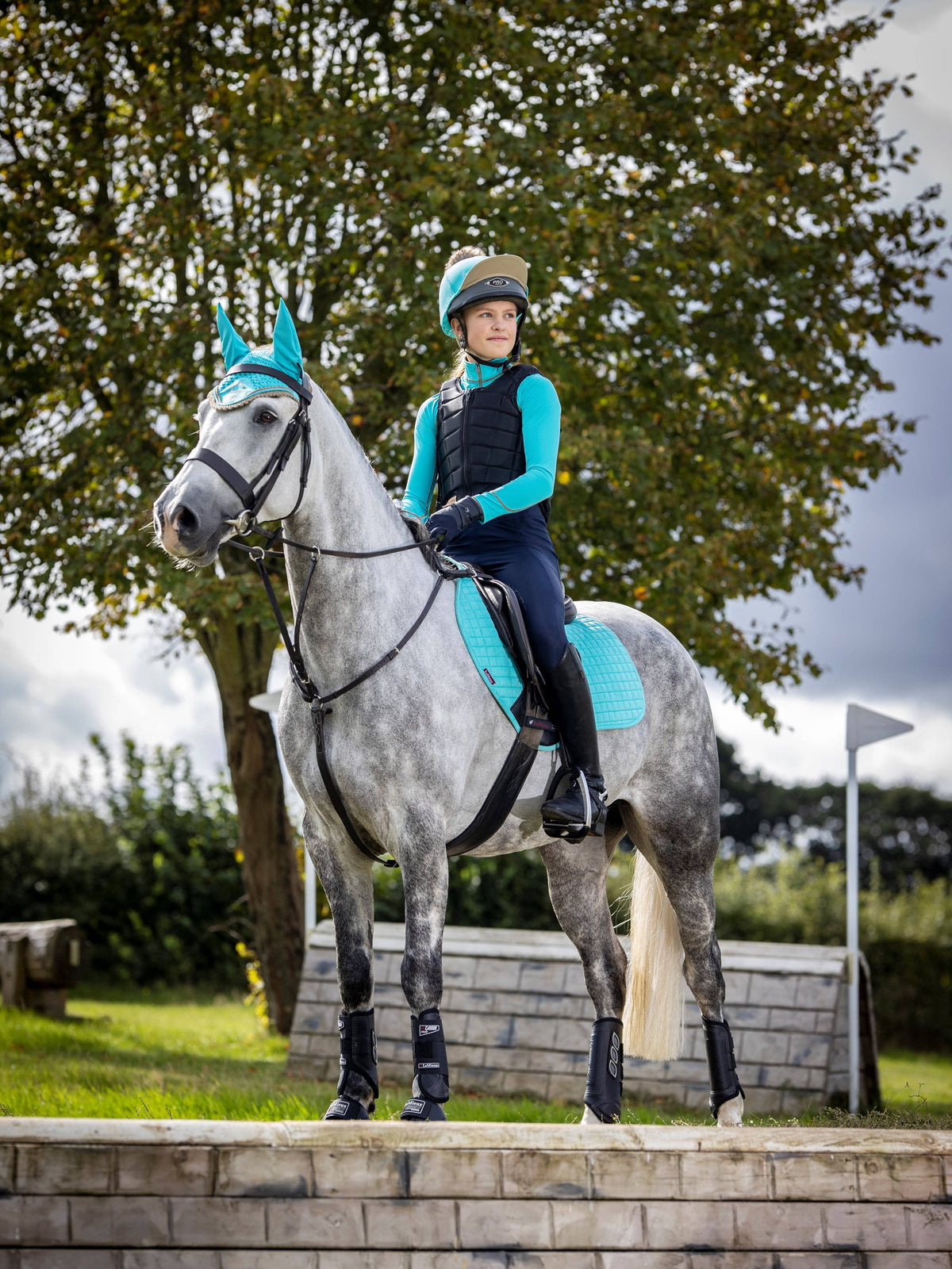 LeMieux Suede Close Contact Square Jump Saddle Pad Azure