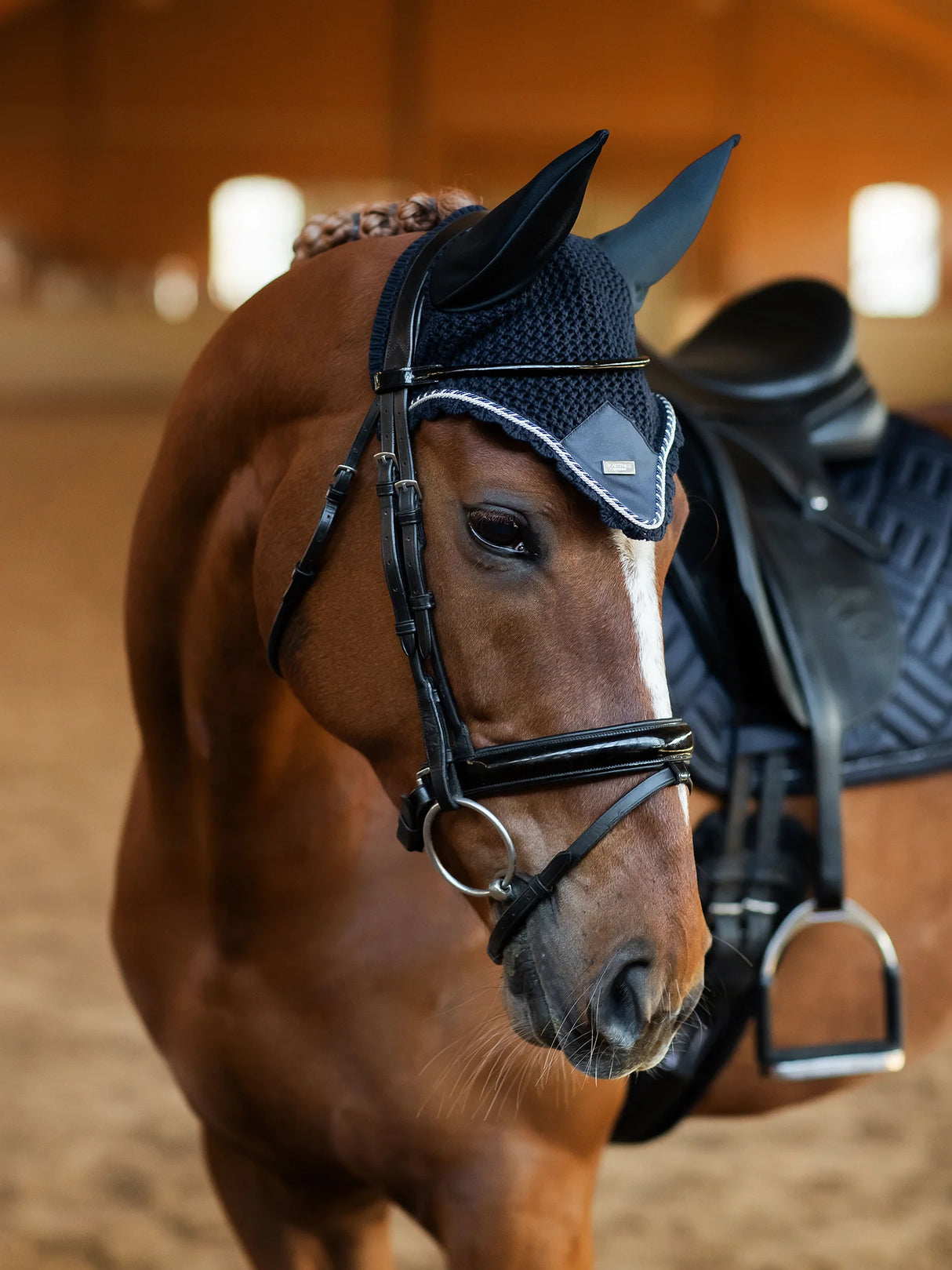 Equestrian Stockholm Ear Bonnet Midnight Blue