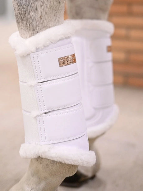 Equestrian Stockholm Fleece Brushing Boots White Moonless Night