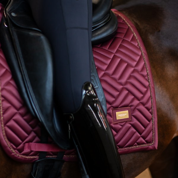 Equestrian Stockholm Modern Dressage Saddle Pad New Maroon