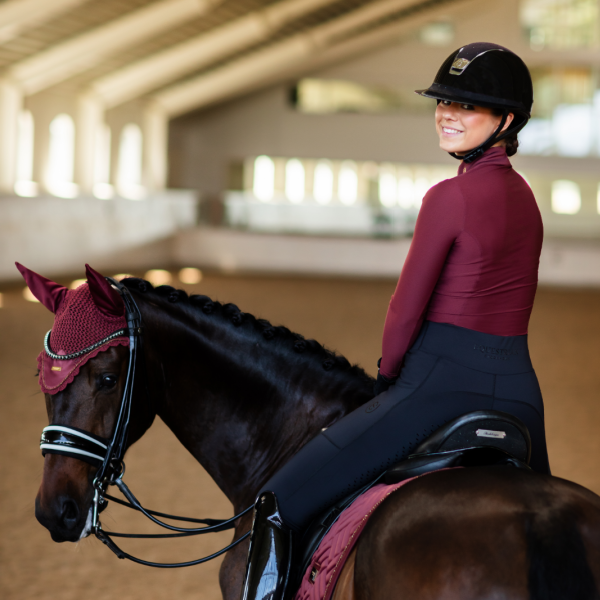 Equestrian Stockholm Modern Dressage Saddle Pad New Maroon
