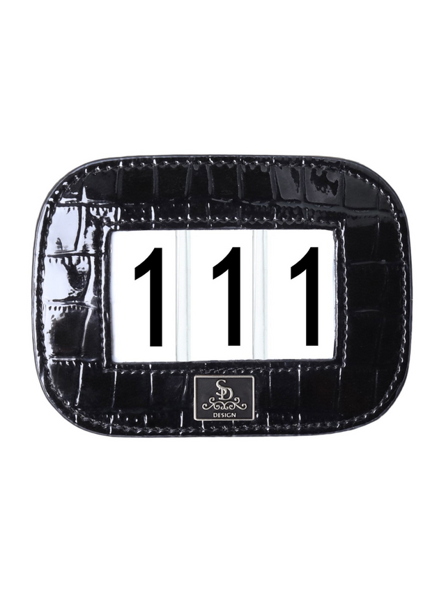 SD Design Number Holder Patent Black Croc