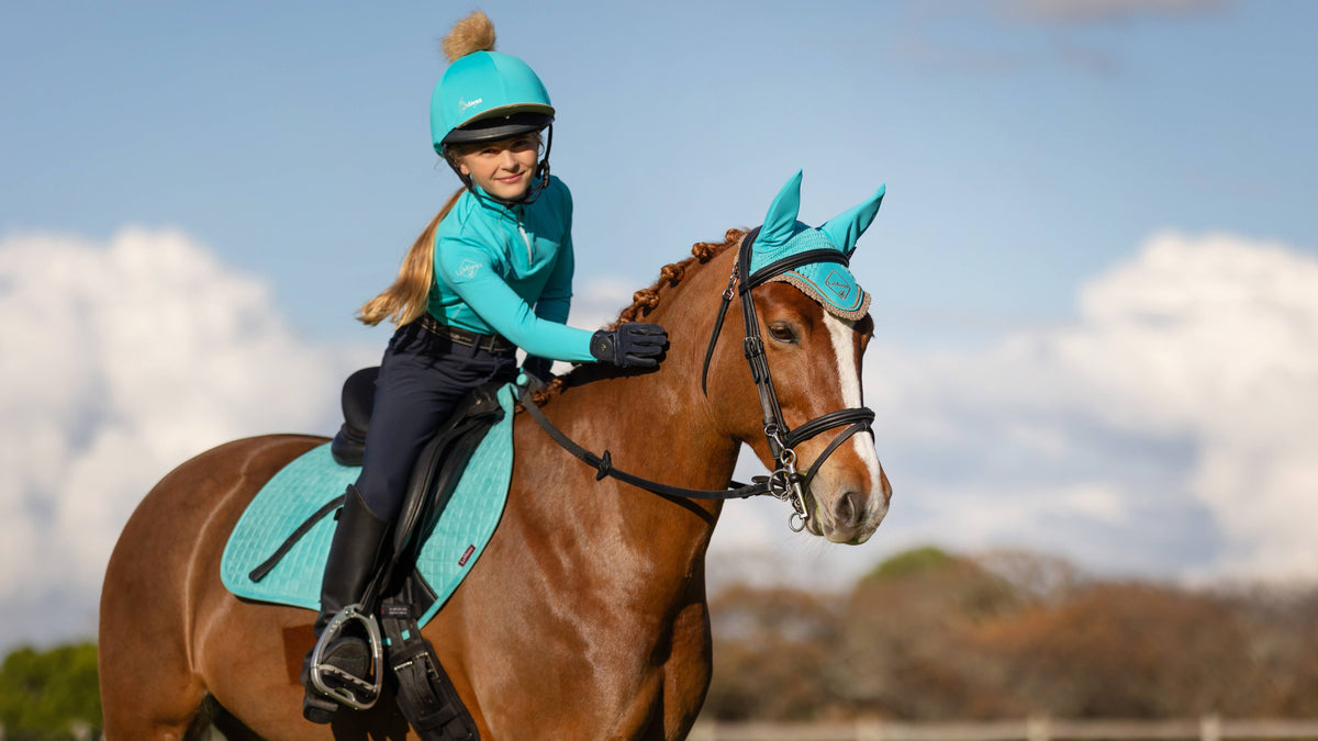 LeMieux Suede Close Contact Square Jump Saddle Pad Azure