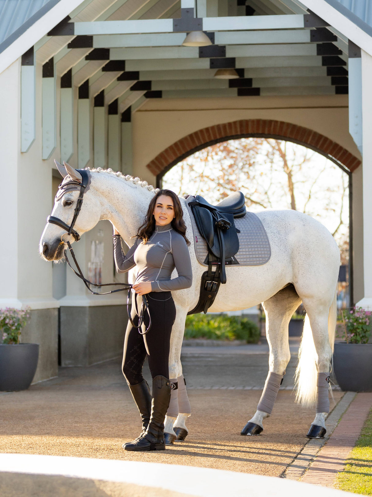 LeMieux Suede Dressage Square Saddle Pad Grey