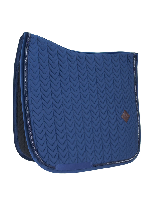 Kentucky Horsewear Velvet Pearls Dressage Saddle Pad Navy