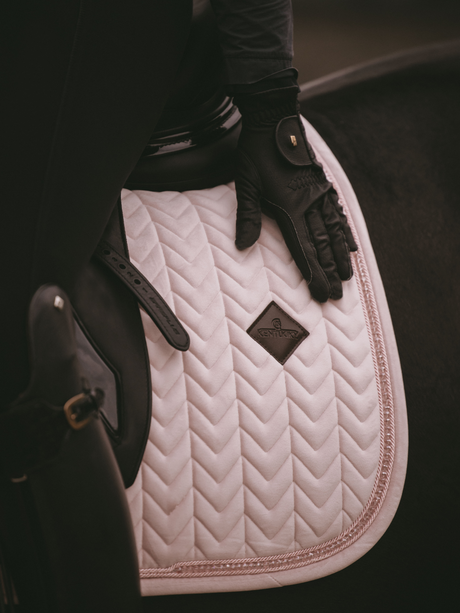 Kentucky Horsewear Velvet Pearls Dressage Saddle Pad Soft Rose