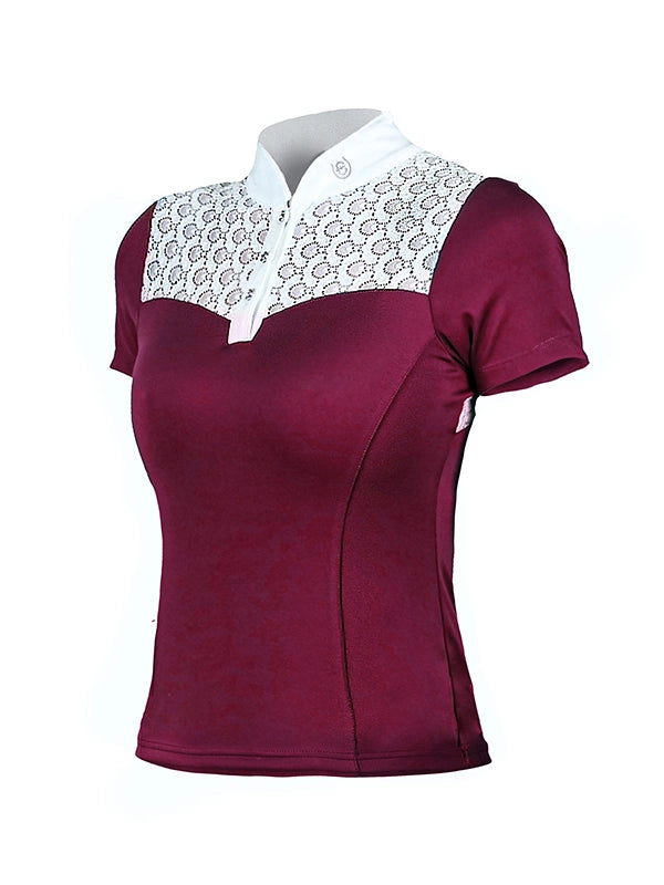 Equestrian Stockholm Crystal Champion Top White Bordeaux
