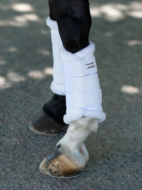 Equestrian Stockholm Fleece Brushing Boots White Silver