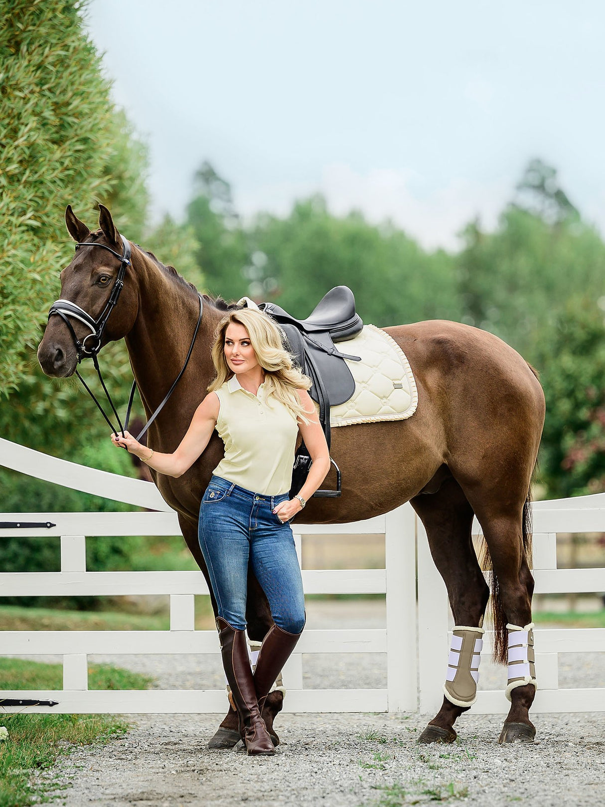 PS of Sweden Minna Sleeveless Polo Shirt Lemon