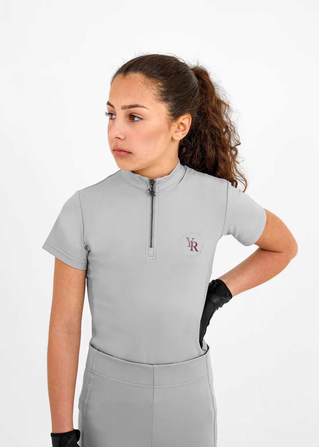 Aztec Diamond Young Rider Short Sleeve Base Layer Grey