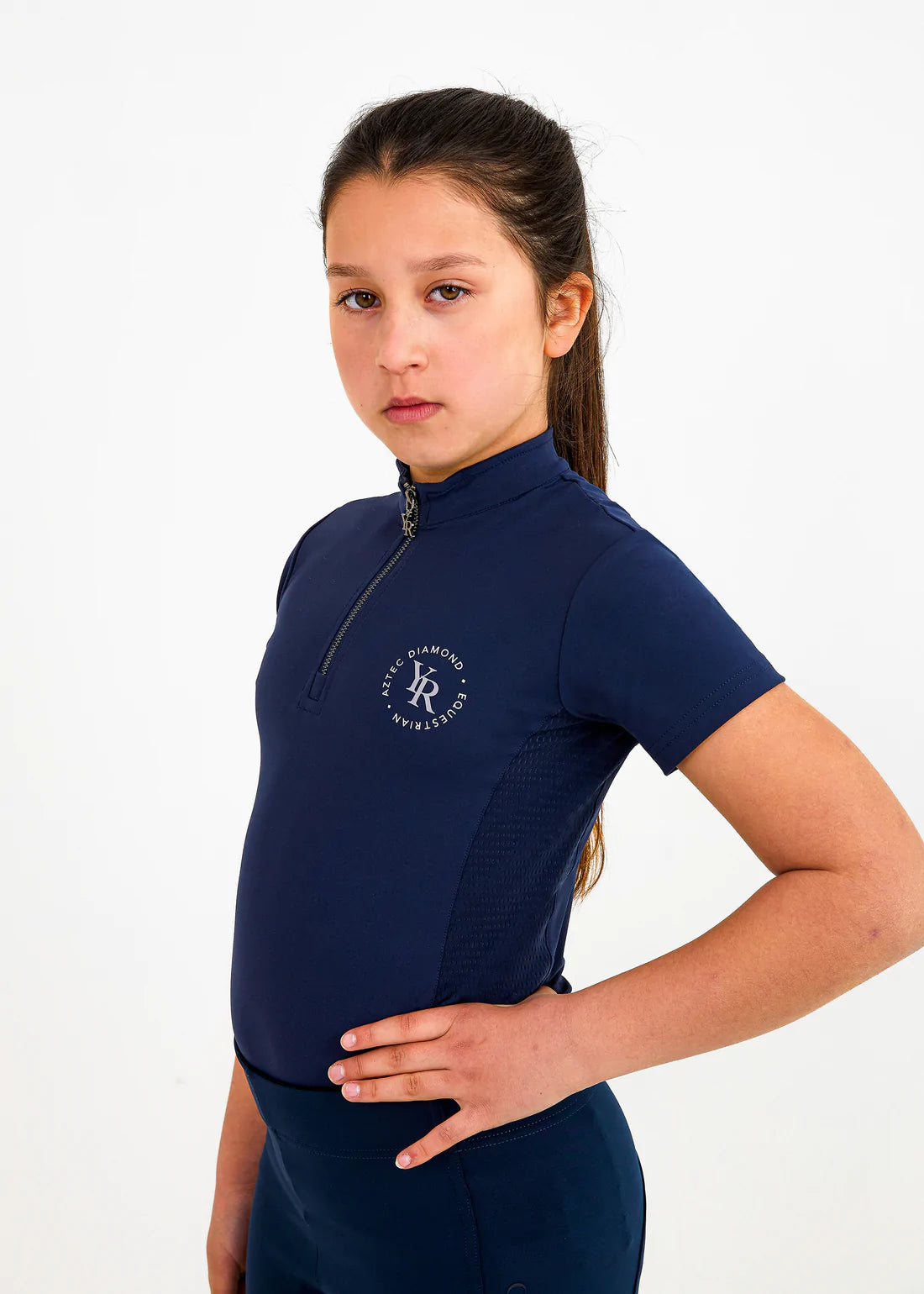 Aztec Diamond Young Rider Short Sleeve Base Layer Navy
