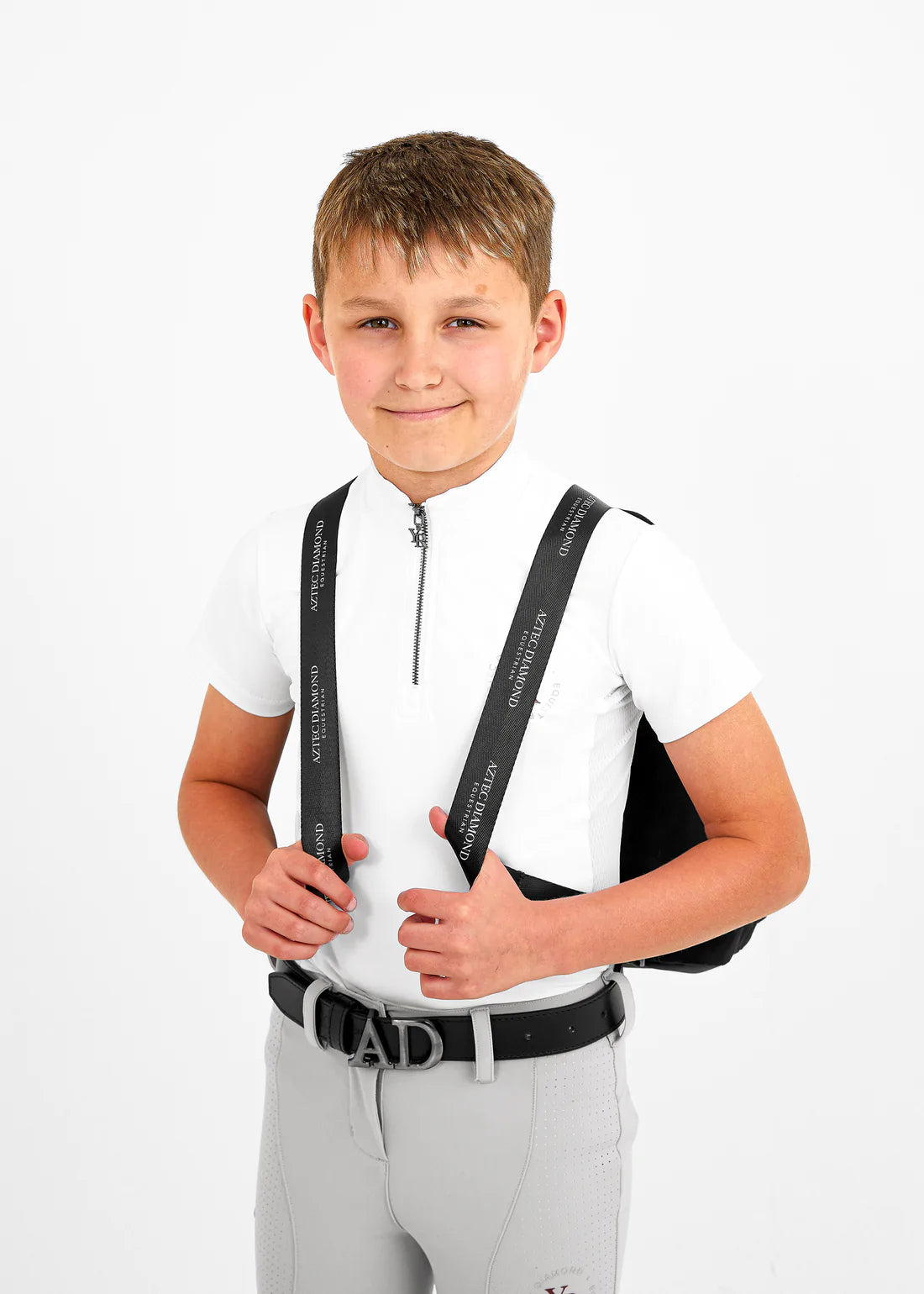 Aztec Diamond Young Rider Short Sleeve Base Layer White