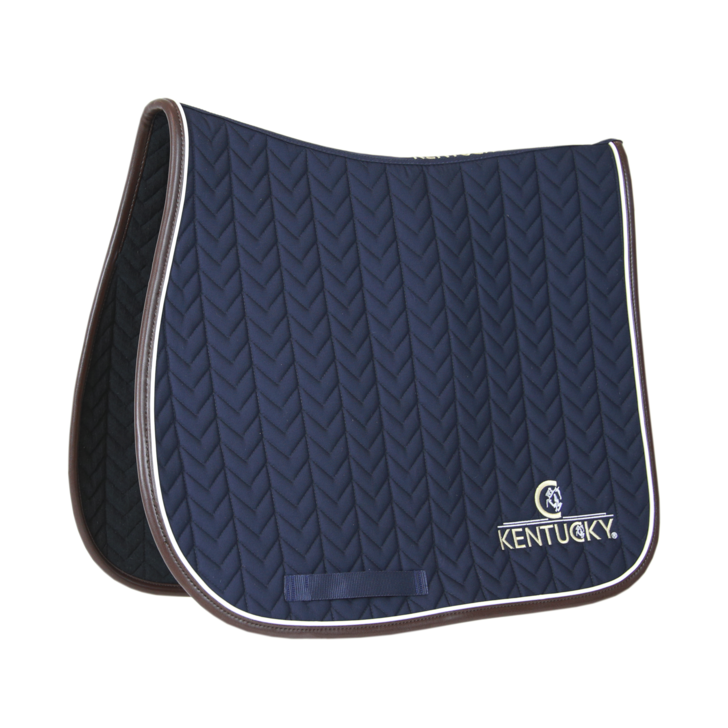 Kentucky Fishbone Leather Jump Saddle Pad Navy