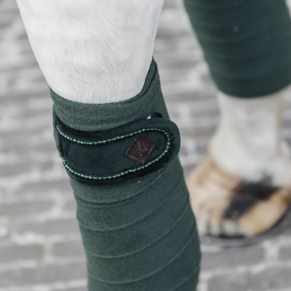 Kentucky Horsewear Velvet Pearls Bandages Pine Green