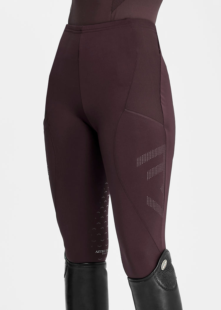 Aztec Diamond Icon Full Seat Riding Leggings Maroon