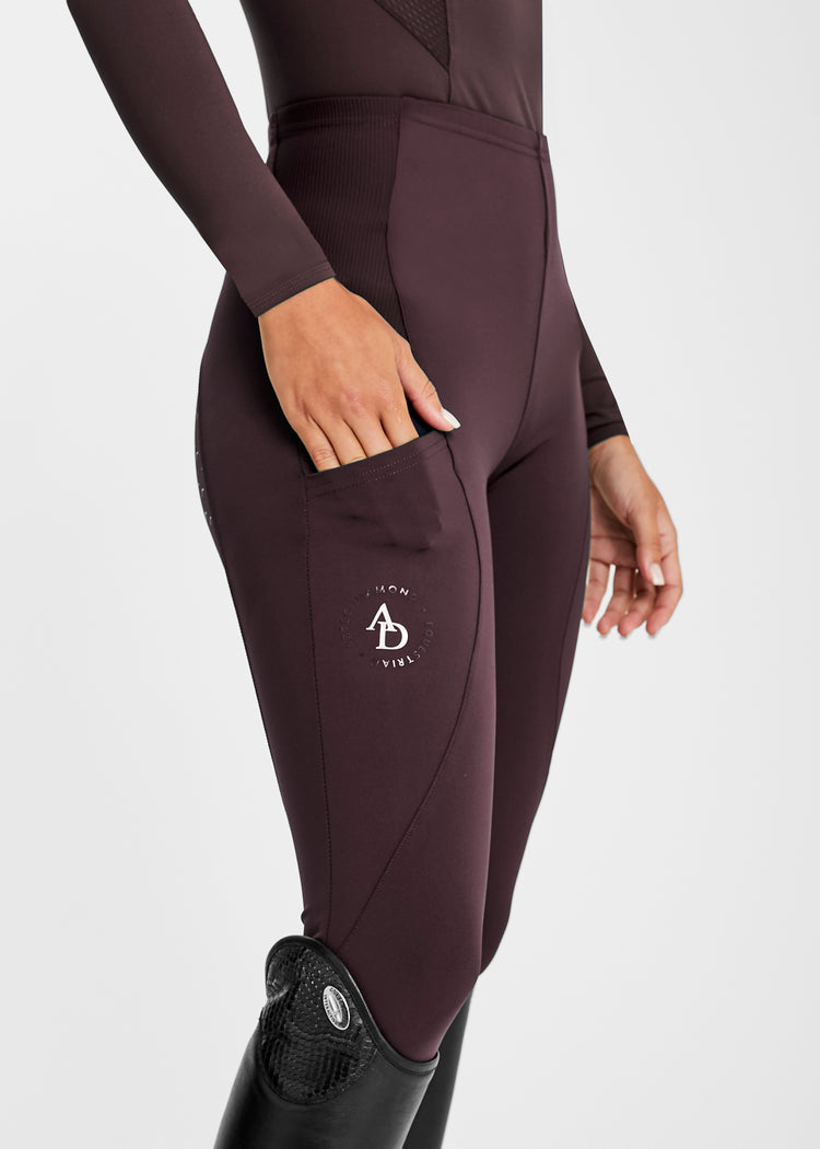 Aztec Diamond Icon Full Seat Riding Leggings Maroon