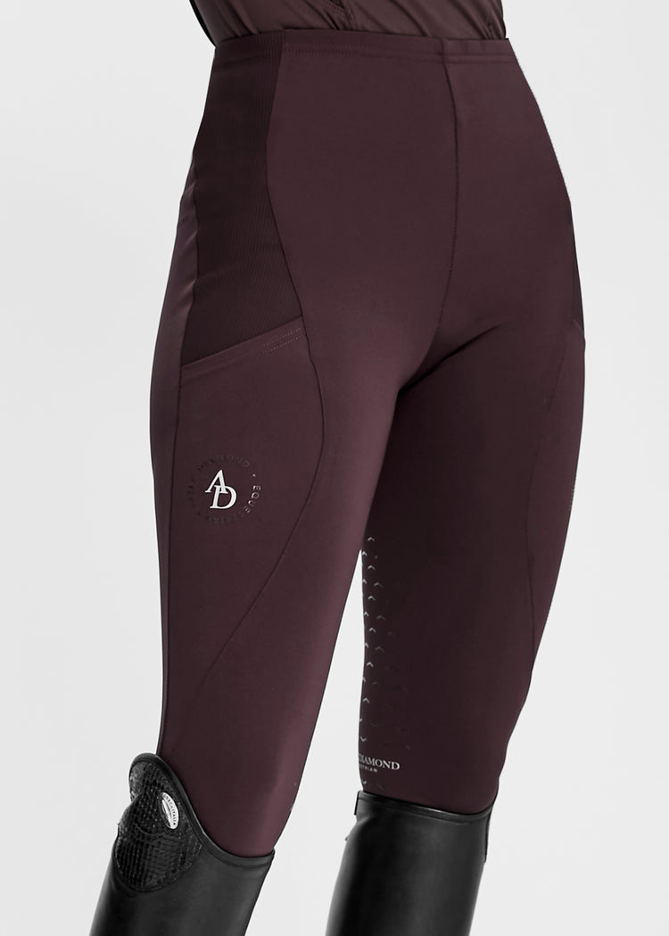 Aztec Diamond Icon Full Seat Riding Leggings Maroon