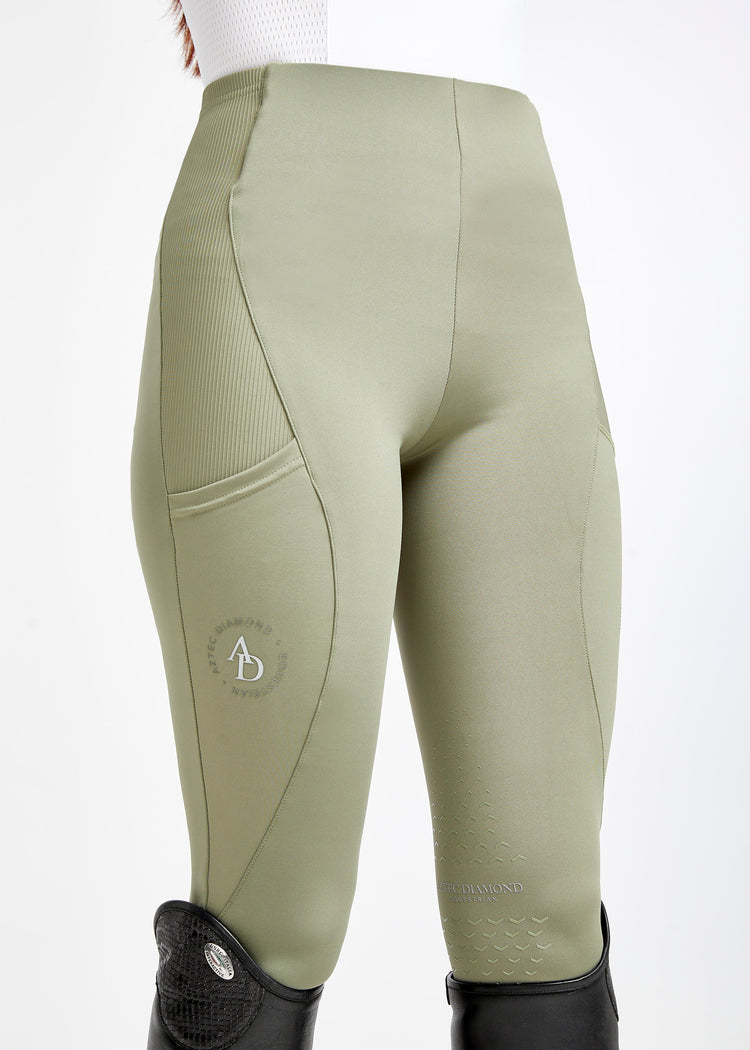 Aztec Diamond Icon Riding Leggings Khaki
