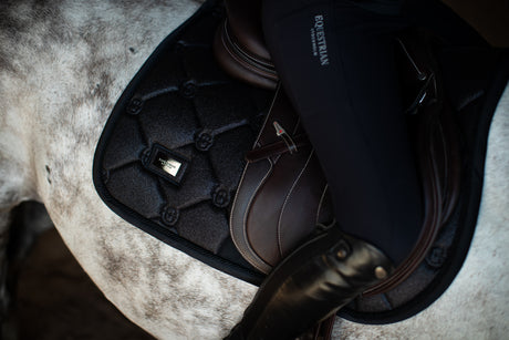 Equestrian Stockholm Jump Saddle Pad All Black Glimmer
