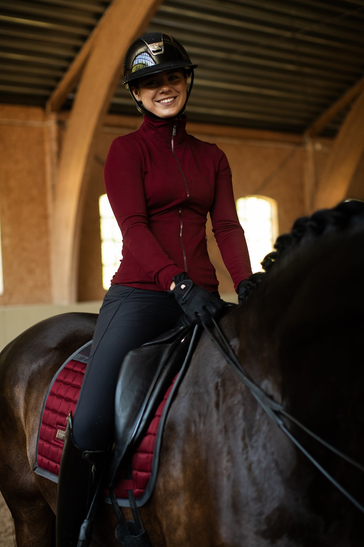 Equestrian Stockholm Dressage Saddle Pad Sportive Dark Bordeaux