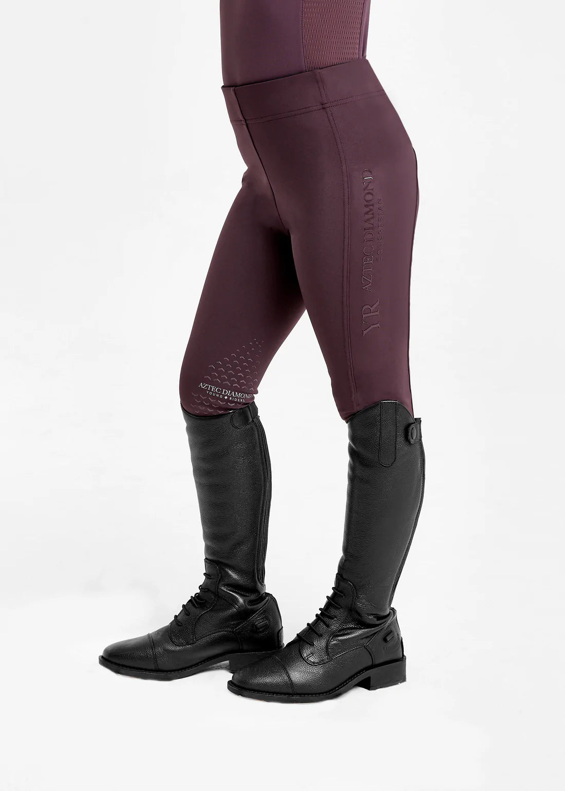 Aztec Diamond Young Rider Riding Leggings Maroon