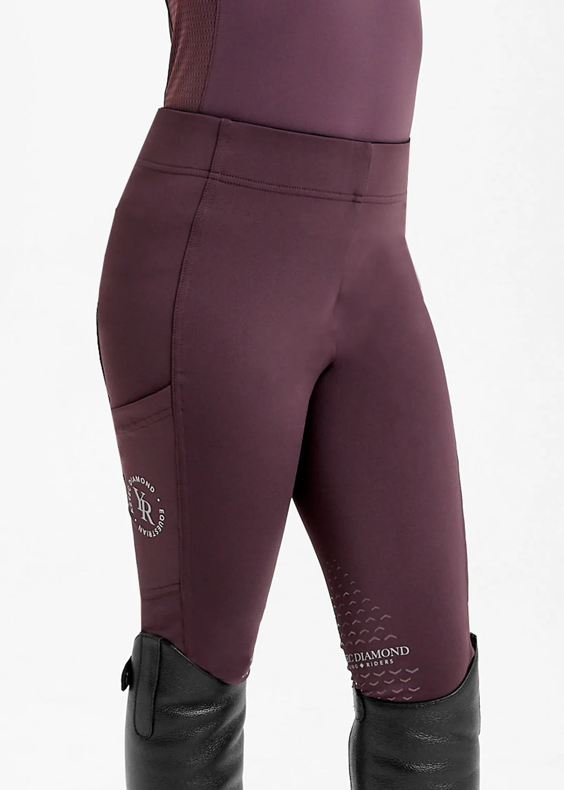 Aztec Diamond Young Rider Riding Leggings Maroon