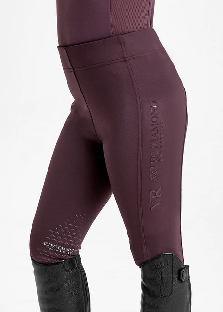 Aztec Diamond Young Rider Riding Leggings Maroon