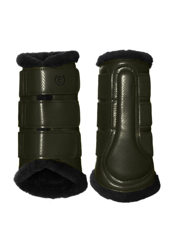Equestrian Stockholm Fleece Brushing Boots Deep Olivine