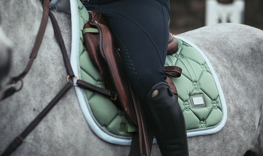 Equestrian Stockholm Jump Saddle Pad Pistachio White