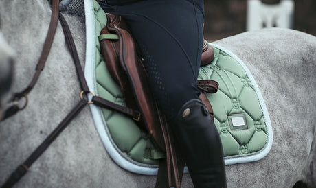 Equestrian Stockholm Jump Saddle Pad Pistachio White