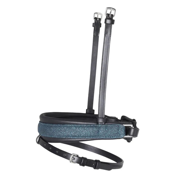 SD Design Hollywood Glamorous Noseband Black/Blue Lagoon Glitter