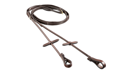 Finesse Rolled Leather Reins with Padded Stoppers