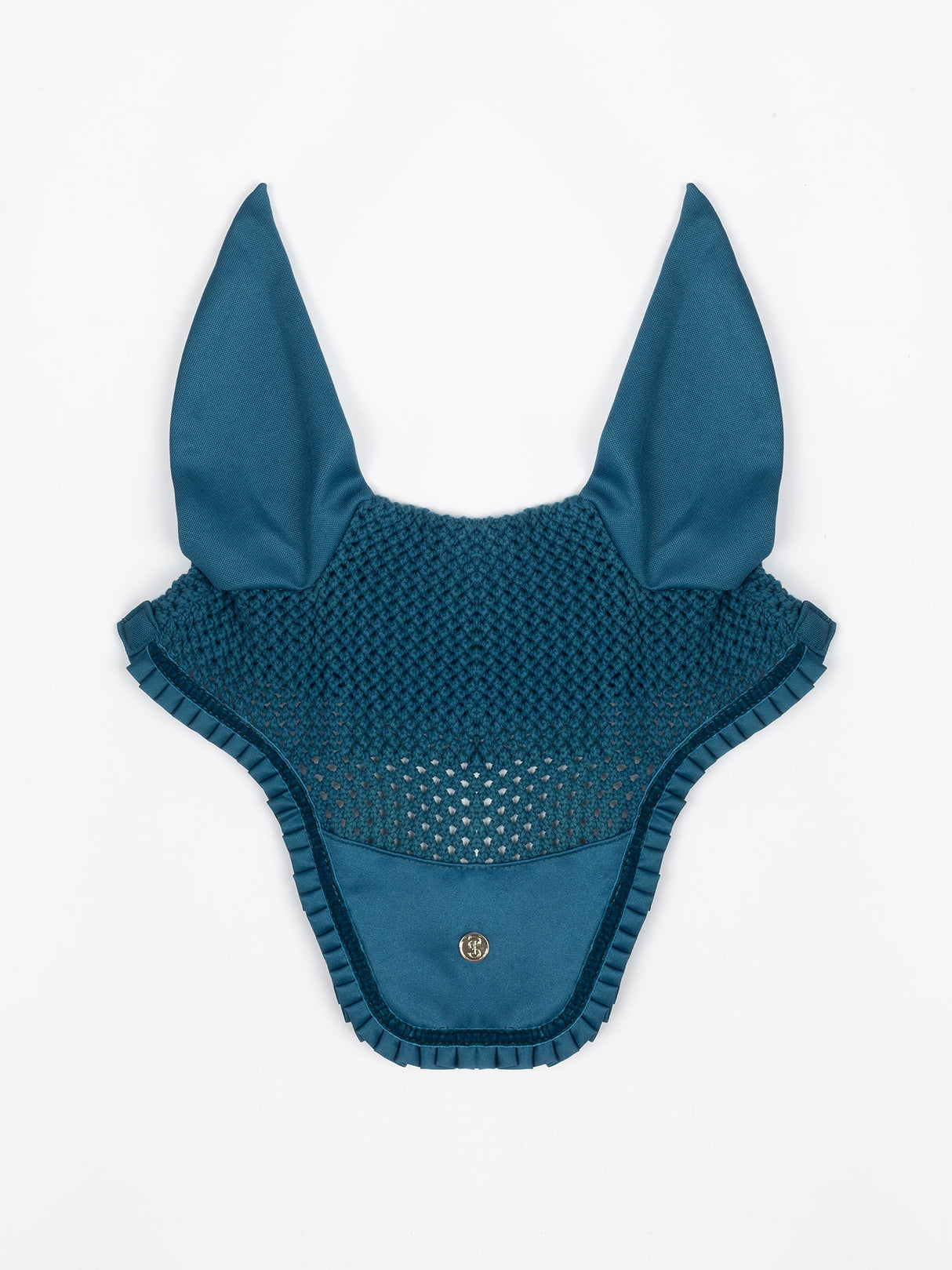 PS of Sweden Ruffle Ear Bonnet Petrol Blue