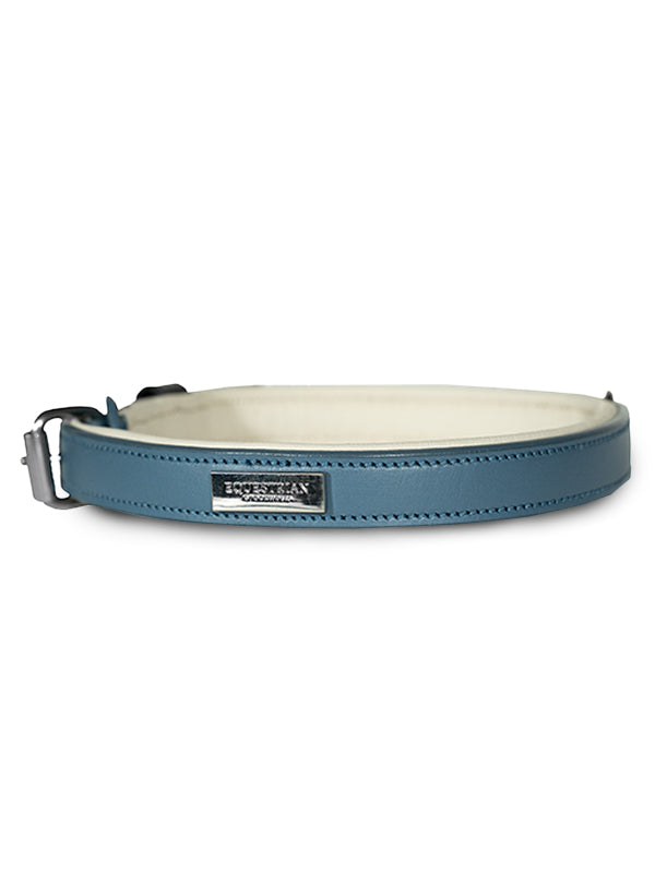 Equestrian Stockholm Dog Collar Stone Blue