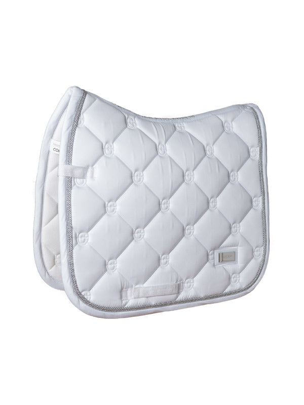 Equestrian Stockholm Dressage Saddle Pad White Perfection Silver