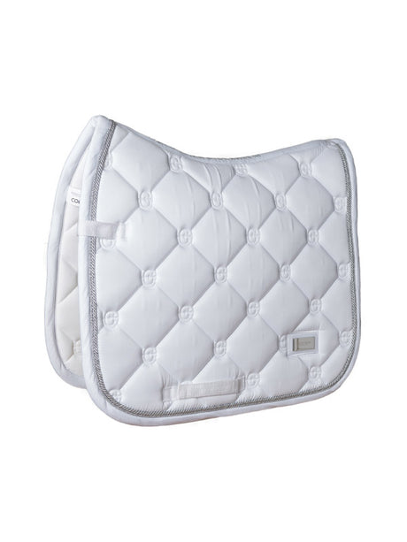 Equestrian Stockholm Dressage Saddle Pad White Perfection Silver