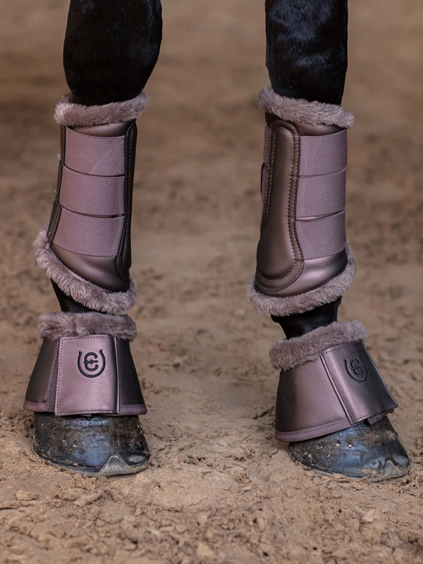 Equestrian Stockholm Fleece Bell Boots Amaranth