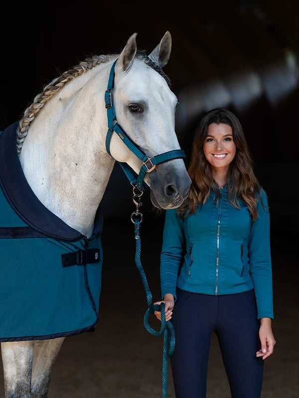 Equestrian Stockholm Halter & Lead Rope Aurora Blues