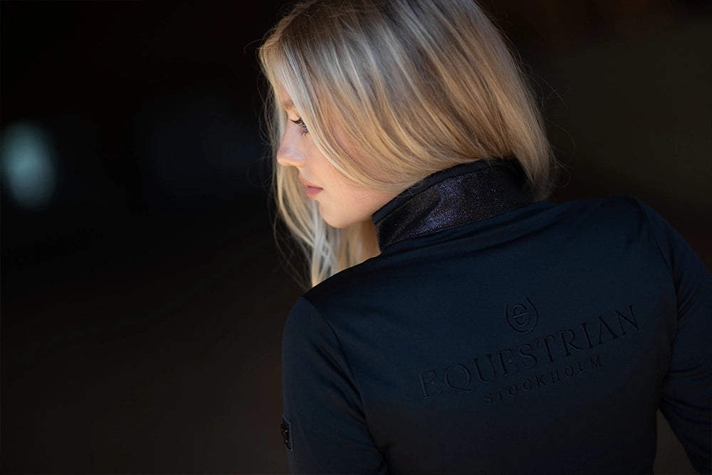 Equestrian Stockholm Fleece Jacket All Black Glimmer