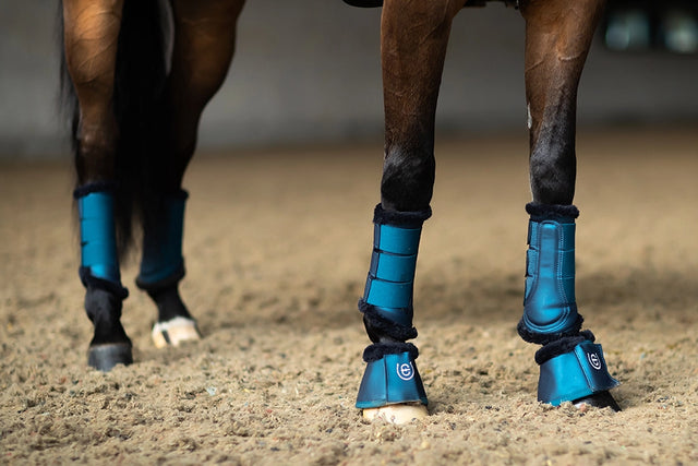 Equestrian Stockholm Fleece Brushing Boots Blue Meadow