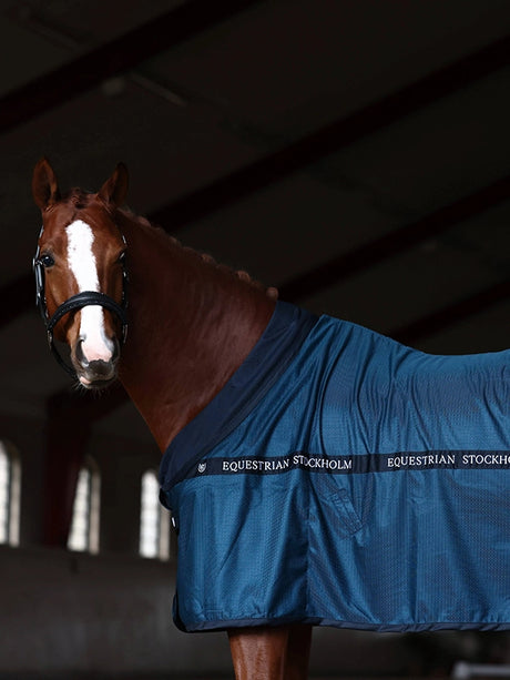 Equestrian Stockholm Cooler Rug Blue Meadow