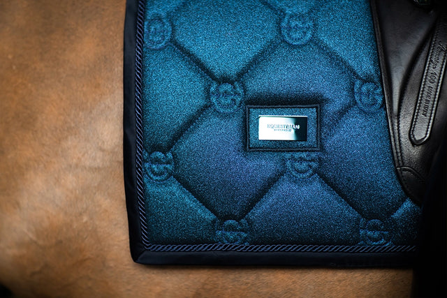 Equestrian Stockholm Dressage Saddle Pad Blue Meadow Glimmer
