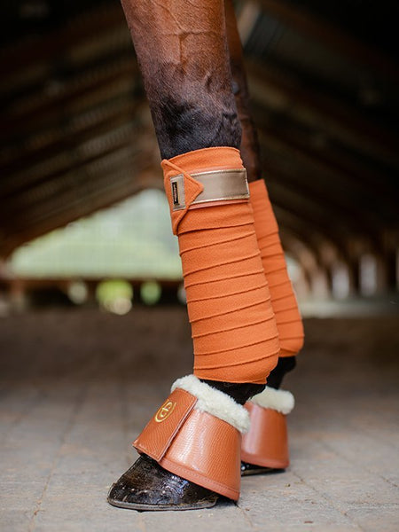 Equestrian Stockholm Fleece Bell Boots Bronze Gold