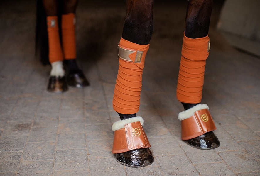 Equestrian Stockholm Fleece Bell Boots Bronze Gold