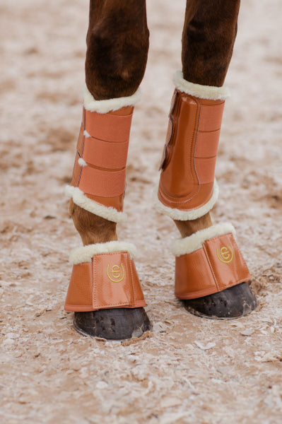 Equestrian Stockholm Fleece Brushing Boots Bronze Gold