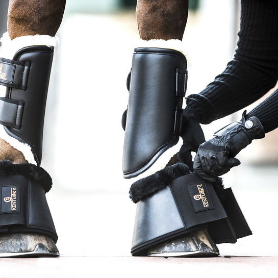 Kentucky Leather Brushing Boots Black