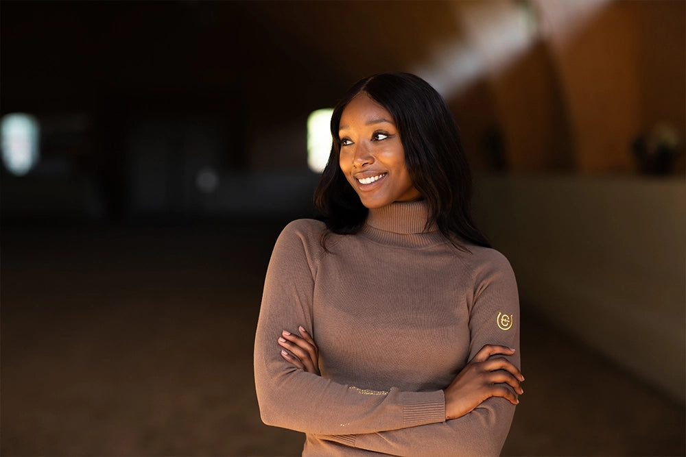 Equestrian Stockholm Knitted Top Champagne